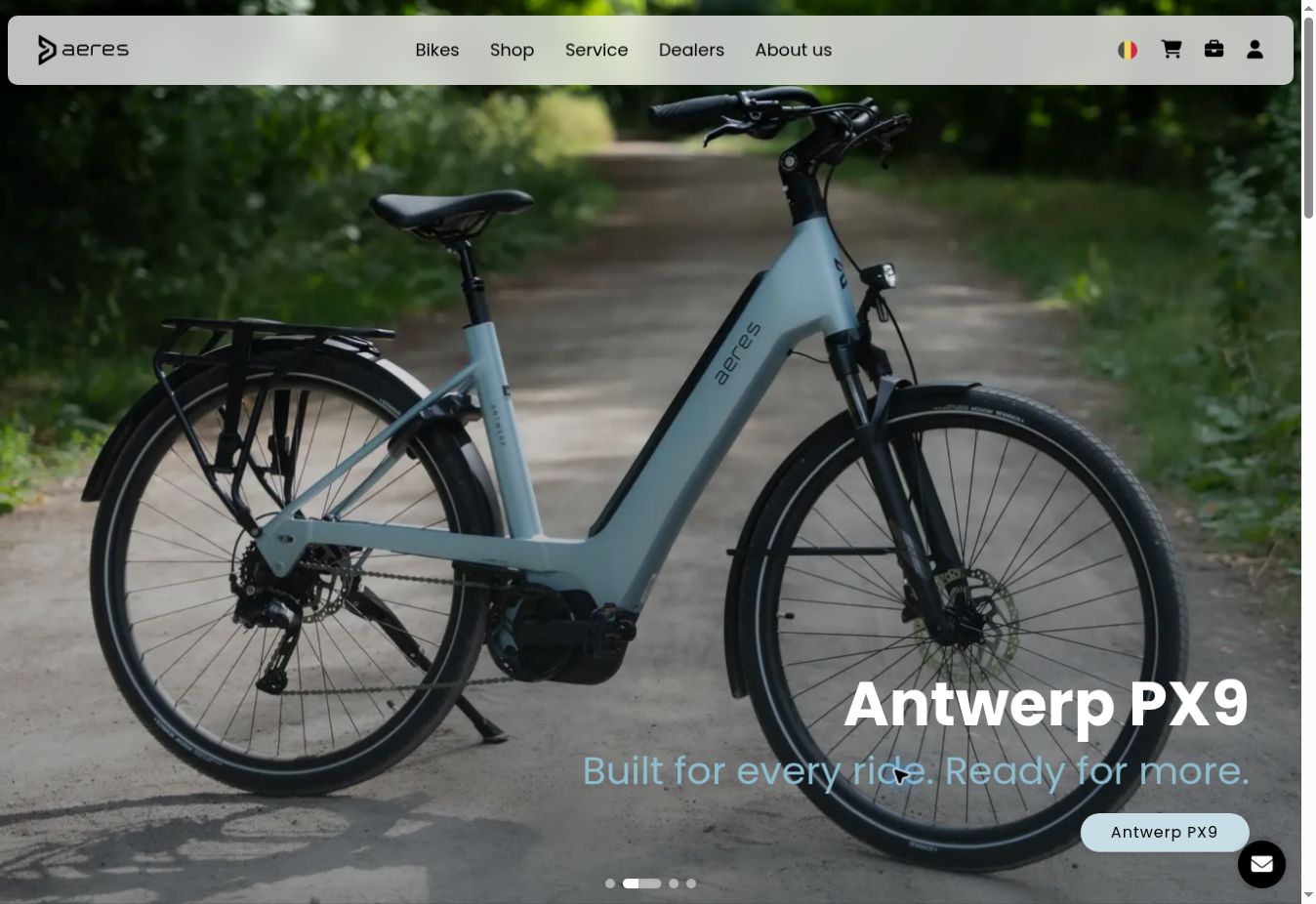 Screenshot of the website of Aeres