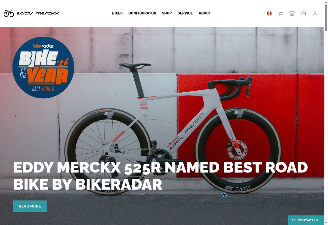 Screenshot of the website of Eddy Merckx